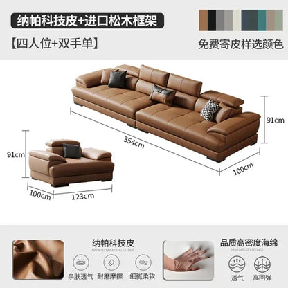 European Living Room Sofa Genuine Leather Sectional Corner Sofas Modular Luxury Sofa Sala De Estar De Luxo Modern Furniture