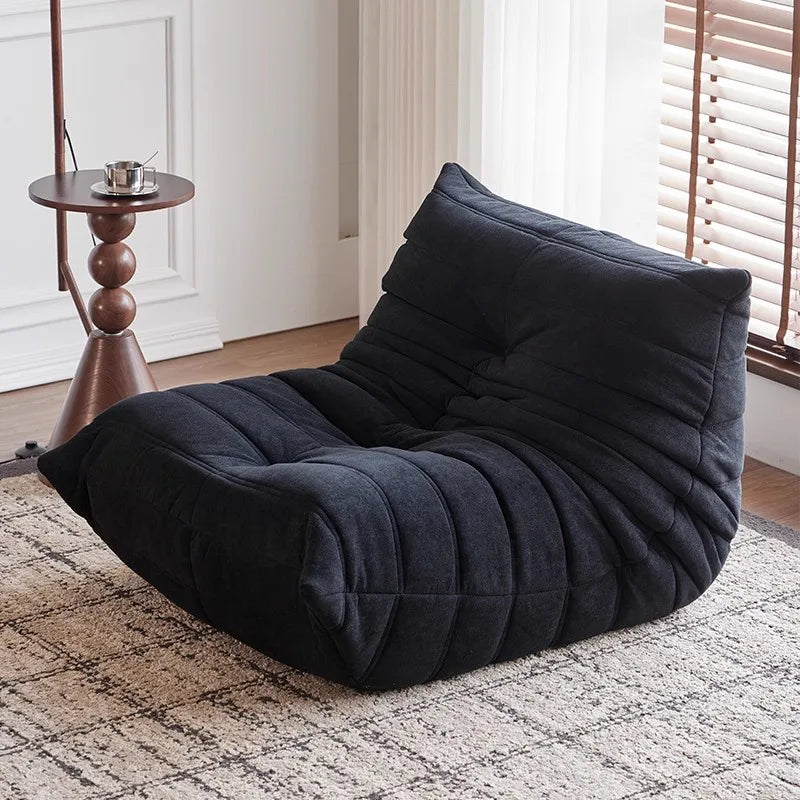 Caterpillar Sofa Togo Balcony Leisure Single Chair Fabric Down Can Lie Down And Sleep Cream Lying Lazy Sofa