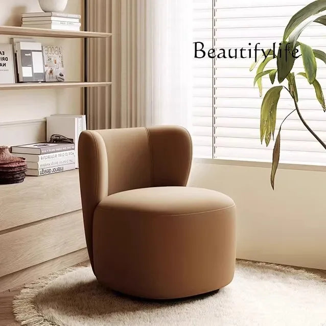 Nordic light luxury single balcony sofa simple leisure chair rotatable fabric bedroom dressing stool
