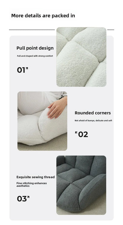 Folding lazy sofa,lounge chair,winter family bedroom balcony leisure chair,velvet fabric, adjustable backrest chair,soft cushion