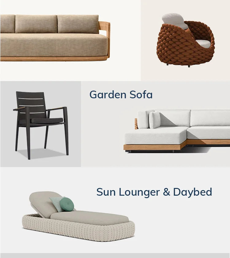 Leisure Open-air Courtyard Sofa Teak Villa Homestay Hotel Modern Outdoor Furniture Combination Waterproof Garden Wooden Sofa Set