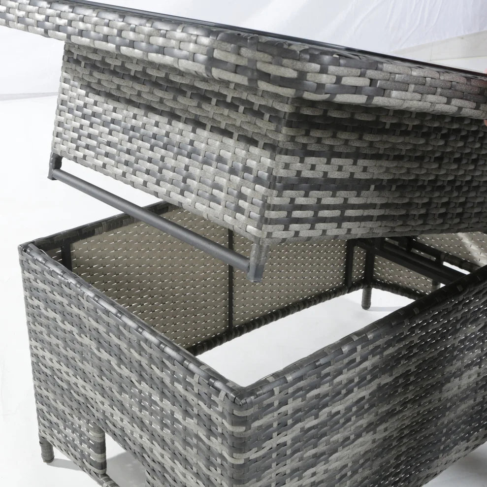 Rattan chair six-piece outdoor courtyard leisure balcony table and chair set coffee table open-air rattan chair combination