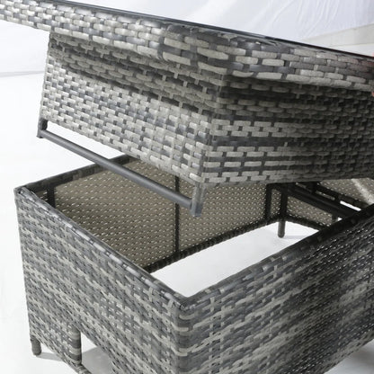 Rattan chair six-piece outdoor courtyard leisure balcony table and chair set coffee table open-air rattan chair combination
