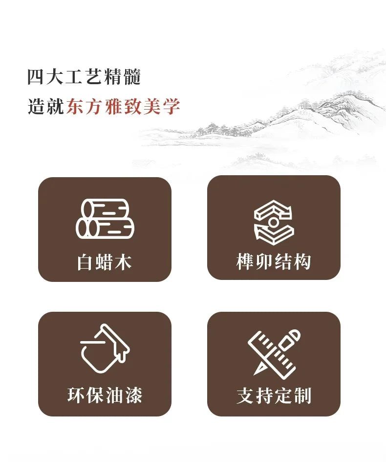 a3813  New Chinese-style solid wood sofa living room modern simple small apartment leather recliner sofa lazy chair