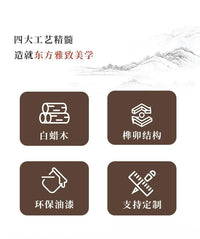 a3813  New Chinese-style solid wood sofa living room modern simple small apartment leather recliner sofa lazy chair