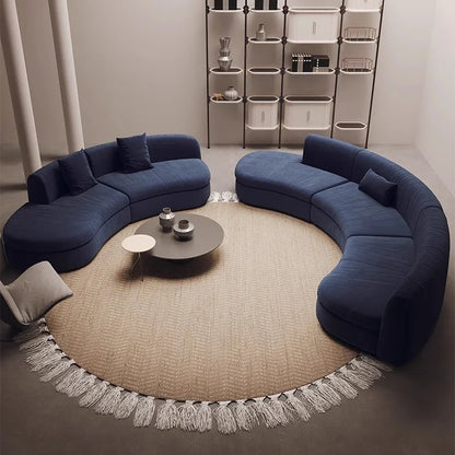 Curved sofa living room, light luxury, modern Internet celebrity hotel, beauty salon, lobby lounge area, reception of guests
