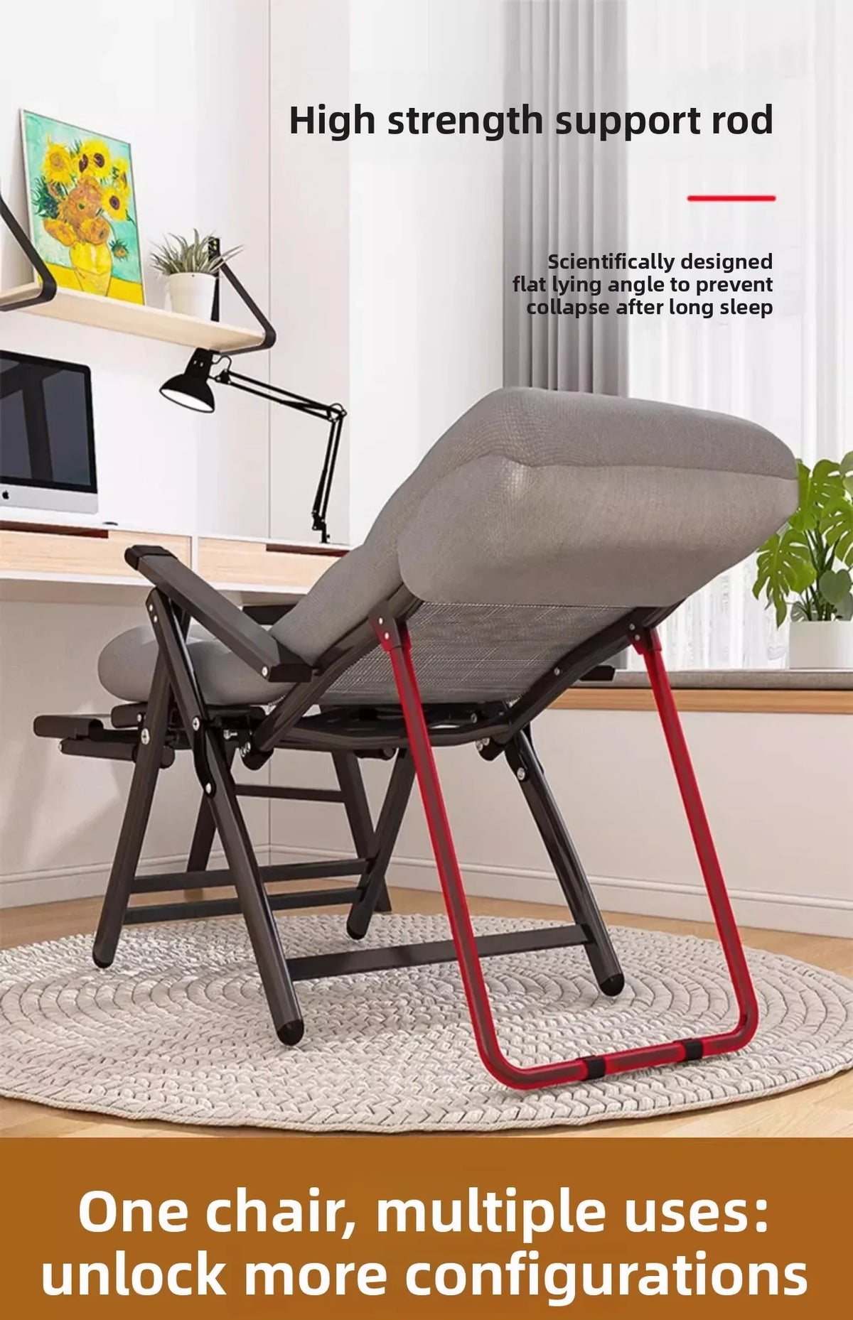 recliner lunch break folding office chair nap can lie down dual-purpose backrest computer chair couch