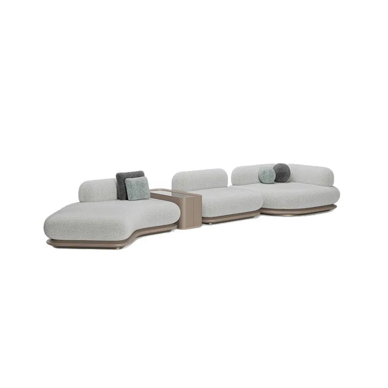 Modern Curved Fabric Sofa – Luxury Modular Sectional Couch, High-End Round Arc Combination for Villa or Living Room