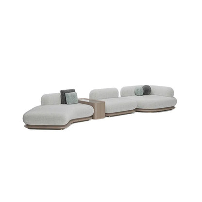 Modern Curved Fabric Sofa – Luxury Modular Sectional Couch, High-End Round Arc Combination for Villa or Living Room