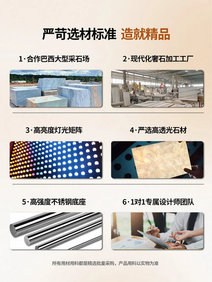 A53 Rectangle jade luxury stone coffee table living room square modern design large flat layer luxury stone coffee table