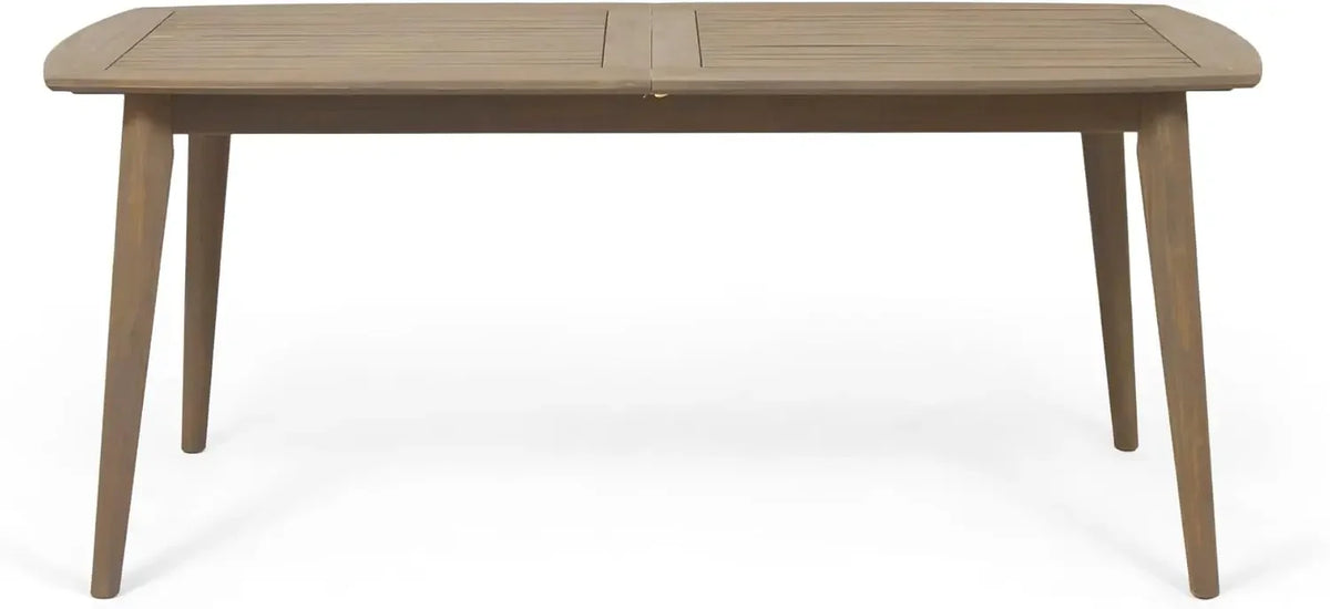 Amanda Outdoor Wood and Wicker Expandable 8 Seater Dining Set