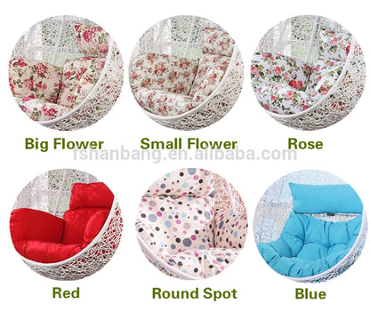 Modern Outdoor Patio Garden Backyard Wicker Rattan Double Swing Hanging Chair for Bedroom Application Durable Metal Material