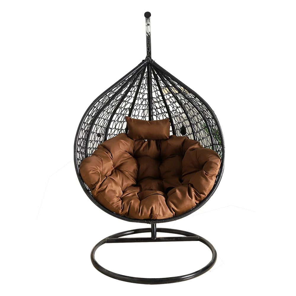 Factory Cheap Custom Fashion Outdoor Furniture Garden Modern Hammock Patio Swing Balcony Chair Woven Rattan Egg Chair With Stand