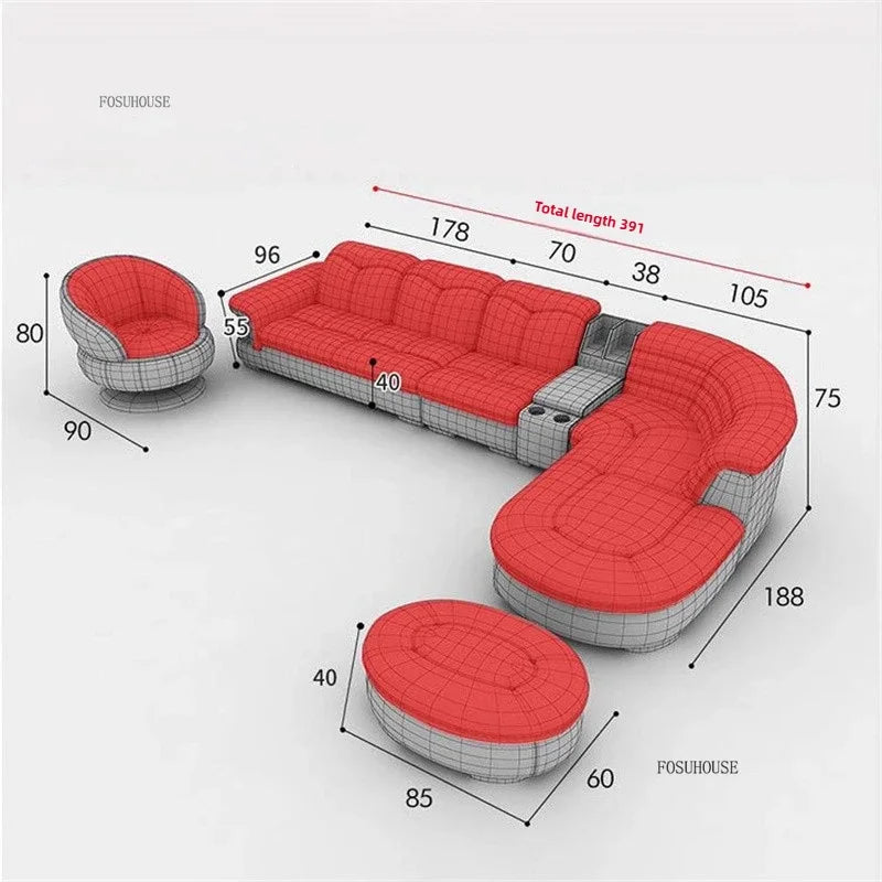 Design Artificial Leather Living Room Sofa Corner Combination Luxury Sofas Living Room Personality Home Furniture