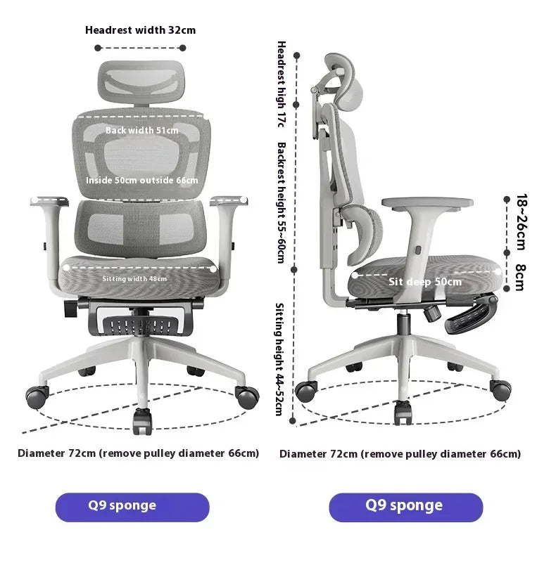 Ergonomic Office Chair with Lumbar Support Adjustable 3D Armrests Recline Tilt Function Mesh Seat for Home Office