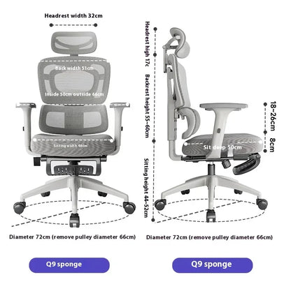 Ergonomic Office Chair with Lumbar Support Adjustable 3D Armrests Recline Tilt Function Mesh Seat for Home Office
