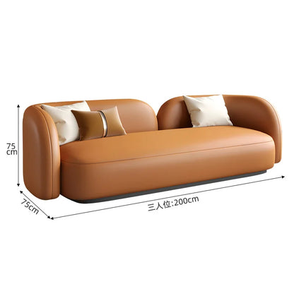 Italian light luxury leather sofa combination modern simple living room reception negotiation table and chair combination