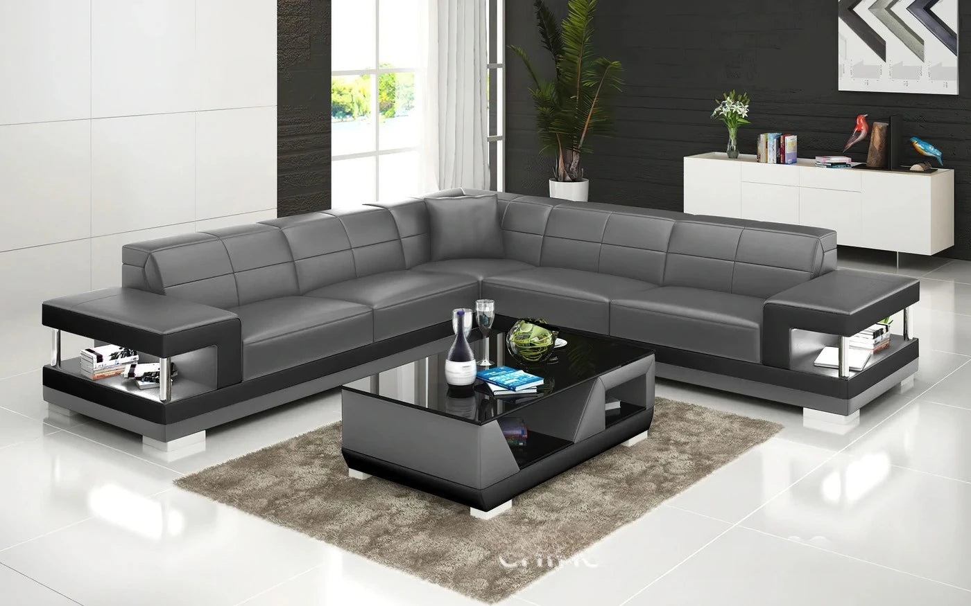 Nordic new creative leather sofa first layer cowhide modern living room sofa