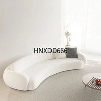 Three-Person Curved Sofa for Small Apartments Lamb Fleece Comfortable Living Room Furniture L-shaped Corner Couch