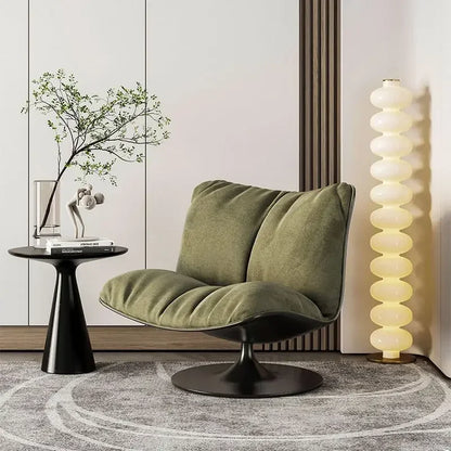Suede single lounge chair living room bedroom designer minimalist swivel  modern light luxury lazy sofa