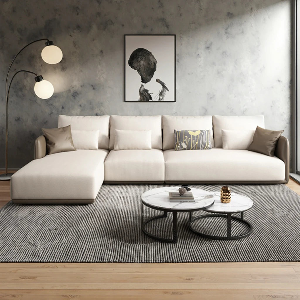 Modern Italian Sofa Set Design Metal Corner Couch Nordic Living Room Hotel Office Furniture