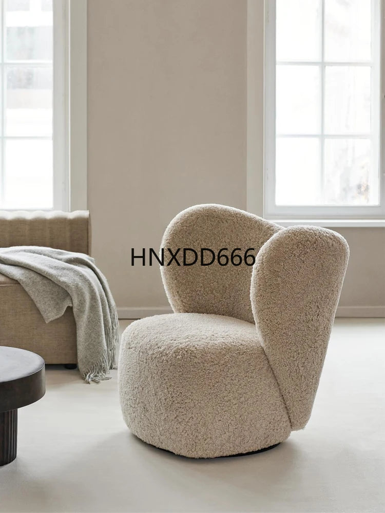 Villa Use Swivel Base Upholstered  Accent Chair Contemporary Lounge Sofa Chairs for Hotel Lobby