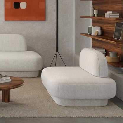 Lamb wool armless sofa, modern simple balcony living room double straight row sofa