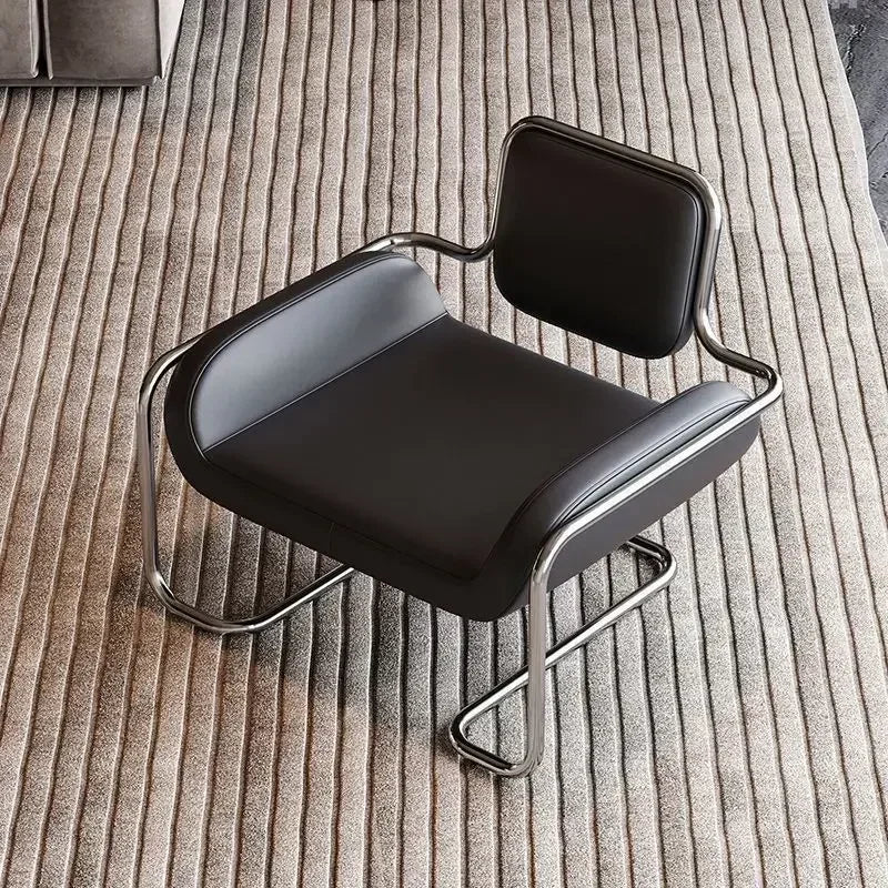 Single Chair Special-shaped Chair Nordic Designer Medieval Stainless Steel Light Luxury Minimalist Living Room Reception Leisure