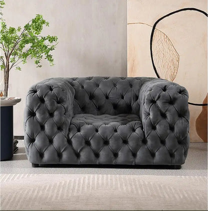 Modern Luxury Microfiber Fabric Villa Sofa Set Light Leather Love Seat for Living Room-High Quality Hot Sale Couch