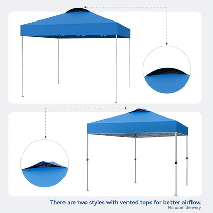 10x10 Pop Up Canopy Tent Easy Outdoor Sun Shade for Events Party 100 Sq Ft Blue, Custom