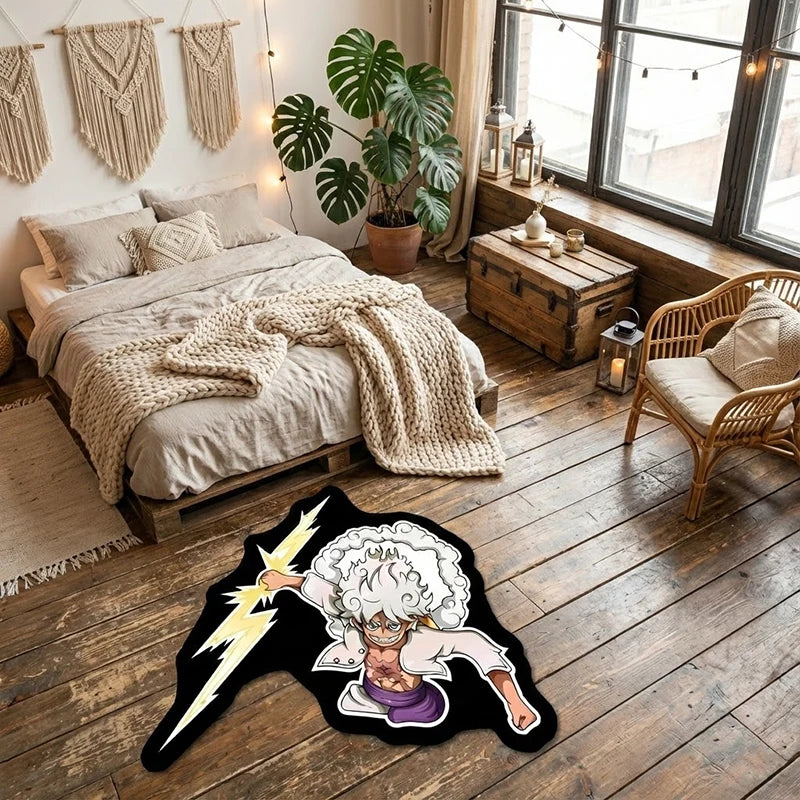 OnePiece Luffy's Nika Form Design Rug Bedroom Living Room Kid Room Non-slip Decorative Floor Mat Collection Birthday Gift Carpet
