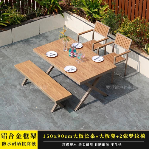 Courtyard table and chair outdoor balcony waterproof and sunscreen garden outdoor leisure table and chair combination