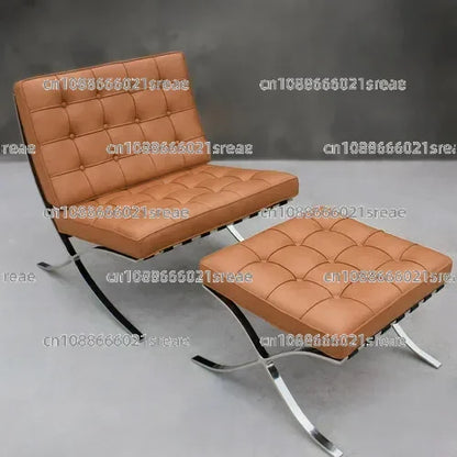 Barcelona leather minimalist chair
