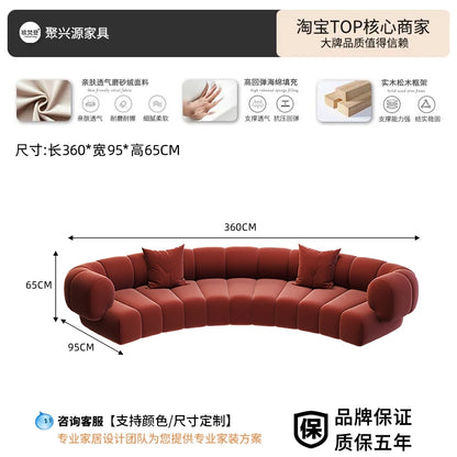 Minimalist Red Living Room Sofas Oversized Classic Modern Curved Living Room Sofas Nordic Soft Couch Wohnzimmer Furniture Home