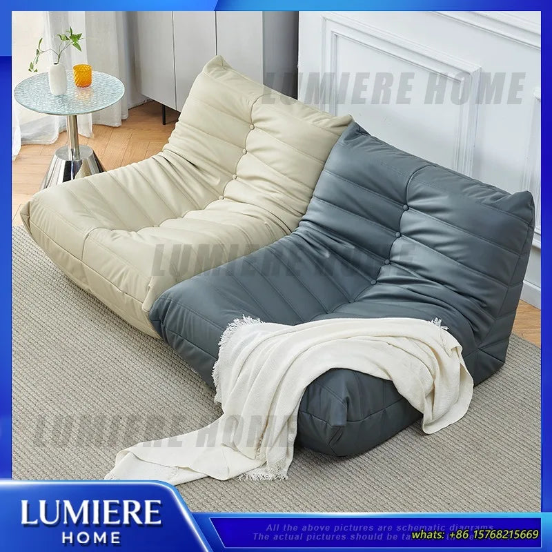 Bean Bag Sofa Single Person Lazy Couch Luxury Creative Designer Lounge Chair for Living Room Bedroom Caterpillar Style Soft