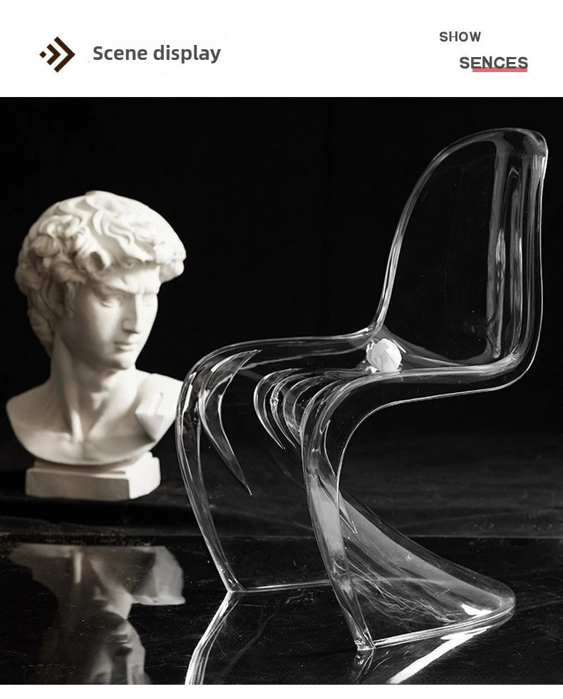 Nordic Modern Simple Creative Acrylic Plastic Dining Chair Red S Beauty Chair Crystal Transparent Pandong Chair Wow