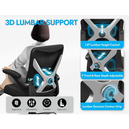 Ergonomic Mesh Office Chair, High-Back Computer Desk Chair with Lumbar Support for Adults, Executive Gaming Task Chair