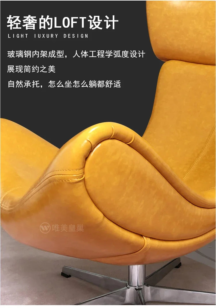Comfortable Ergonomic Living Room Chairs Modern Leather Nordic Sofa Chairs Designer Recliner Portable Fauteuil Salon Furniture