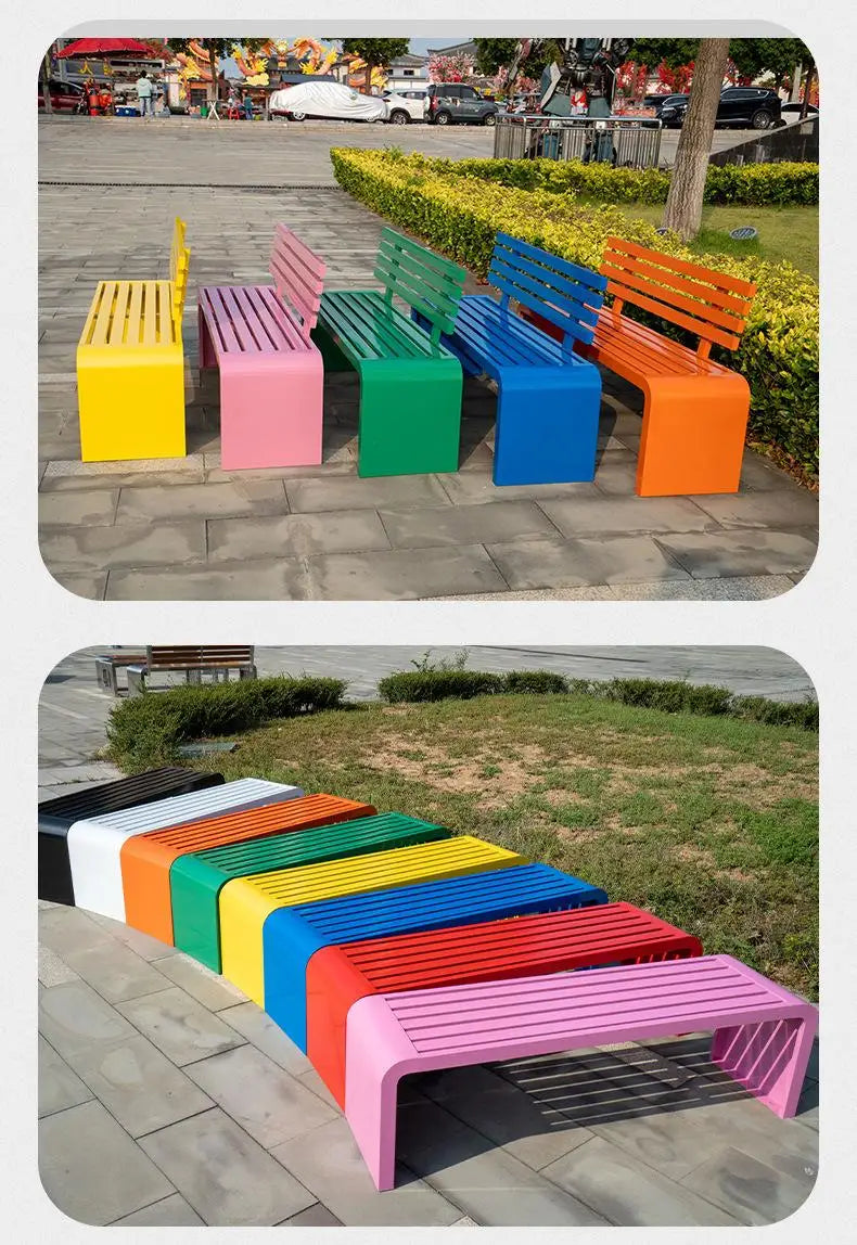 Outdoor Waterproof Sales Park New Hotel Patio 2022 Design Wholesale Steel Wooden Garden Bench