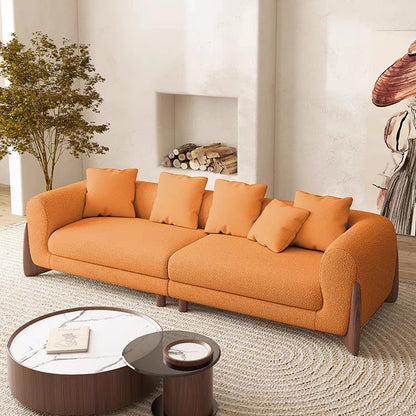 Modern White Fabric 1-2 -3 -4 Seats Sofa Couch Light Luxury Designer Hotel Living Room Furniture Teddy Velvet Straight Sofa Set