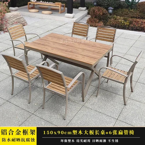 Courtyard table and chair outdoor balcony waterproof and sunscreen garden outdoor leisure table and chair combination
