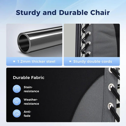 Oversized XXL Padded Zero Gravity Lawn Chair Foldable Recliner 30 Wide Seat Anti Gravity Lounge Chair Outdoor Camp