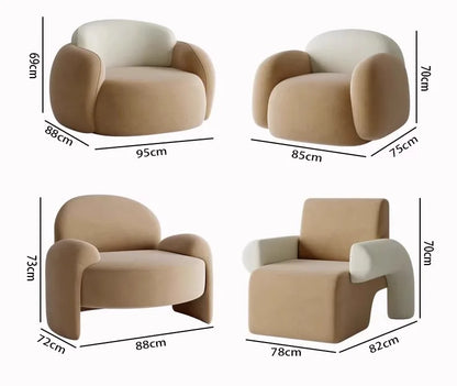 Internet celebrity homestay cream wind sofa small apartment living room beauty salon reception lounge curved sofa combination