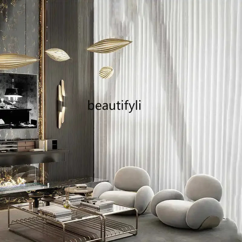 F Designer creative cream wind lamb wool leisure recliner small apartment bedroom makeup single sofa chair