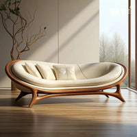 Washable White Nordic Reclining Lounge Double Chaise Sofa for Living Room and Bedroom