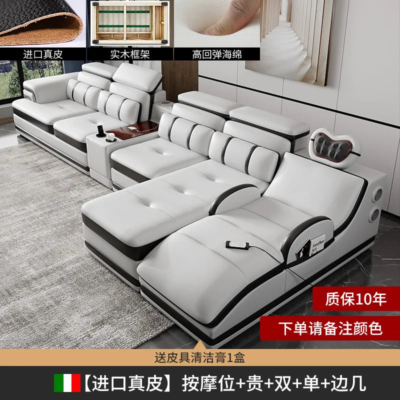 PatioLix Massage Minimalist Sofas Modern Leather Sectional Designer Sofas Lazy Luxury Cadeiras Para Sala De Estar Living Room Furniture