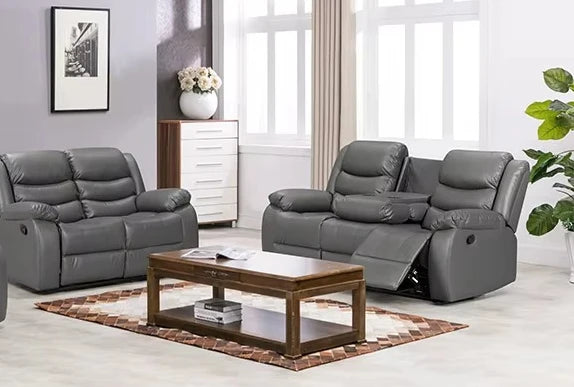 Modern Executive Electric Recliner Sofa Set Multi-Function Leather Fabric Extendable Features for Living Room Furniture