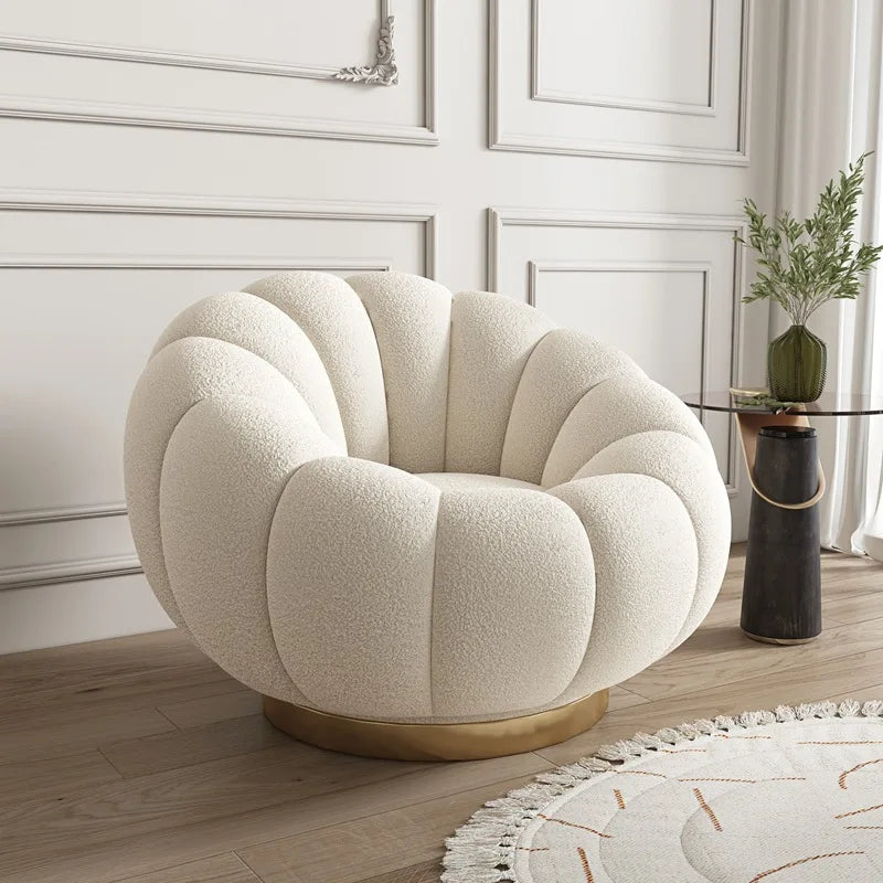 Pumpkin Lazy Sofa Sleeping Lying Apartment Living Room Balcony Leisure Rotating Lamb Fleece