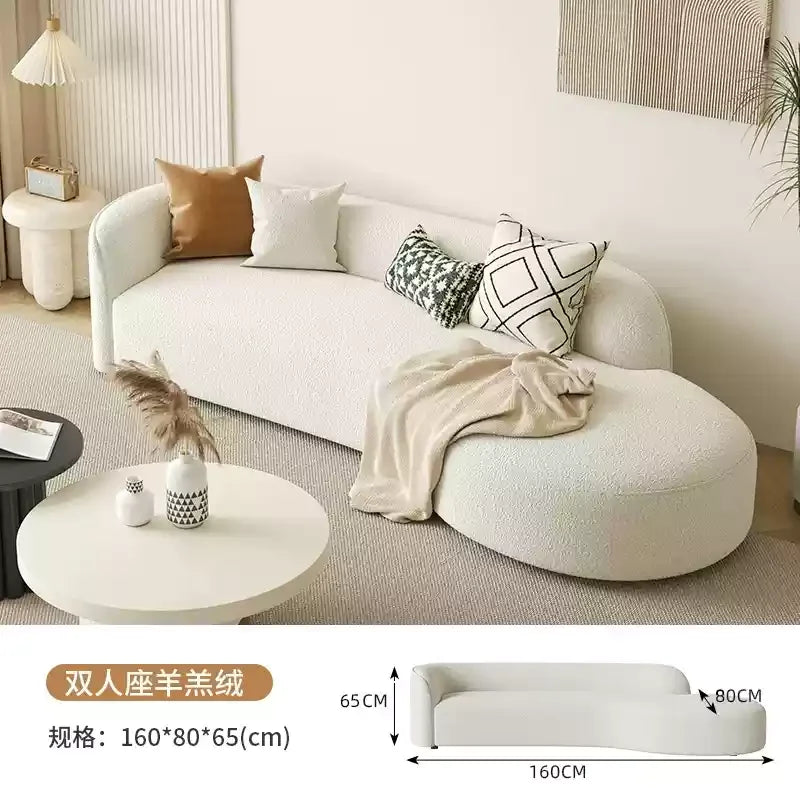 Cream Wind Sofa Modern Simple Aesthetics Designer Relaxing Sofa White Trendy Luxury Living Room Muebles Lounge Suite Furniture