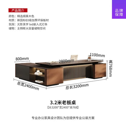 Boss Office President's Desk Light Luxury Advanced Sense Large Class Desk Furniture Chairperson's Office Desk And Chair Combinat